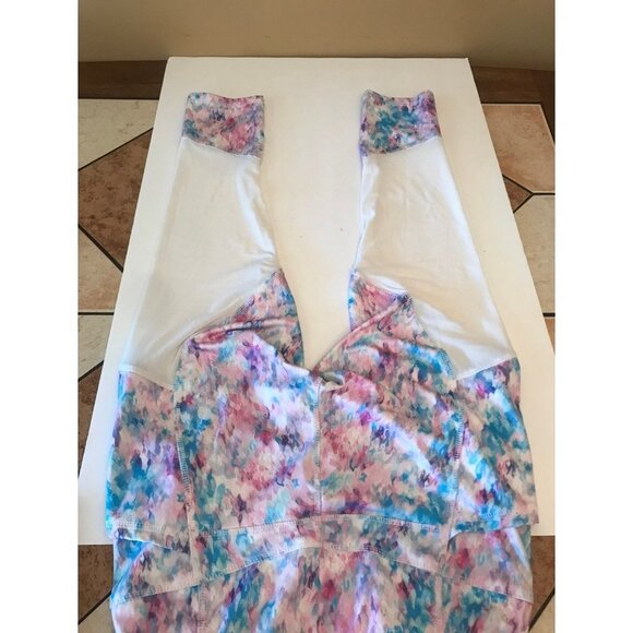 pbx pro pink and blue cotton candy like print athletic leggings size small - Picture 3 of 12